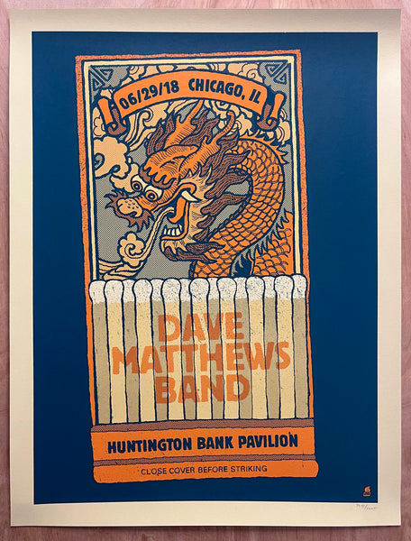 2018 Dave Matthews Band Chicago Illinois 06/29/2018 Screenprint #705/1225