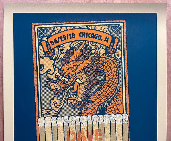 2018 Dave Matthews Band Chicago Illinois 06/29/2018 Screenprint #705/1225