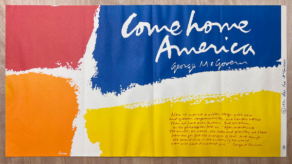 1972 Come Home America Art For George McGovern Campaign Mary Corita Kent
