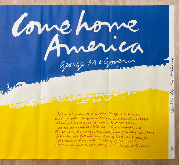 1972 Come Home America Art For George McGovern Campaign Mary Corita Kent