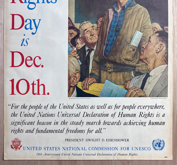 1958 United Nations Human Rights Day Norman Rockwell Freedom of Speech