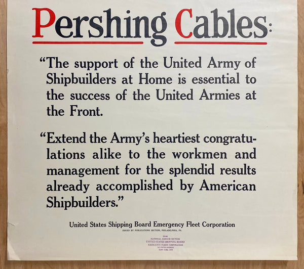 1918 Pershing Cables Shipping Board Emergency Fleet WWI William Oberhardt