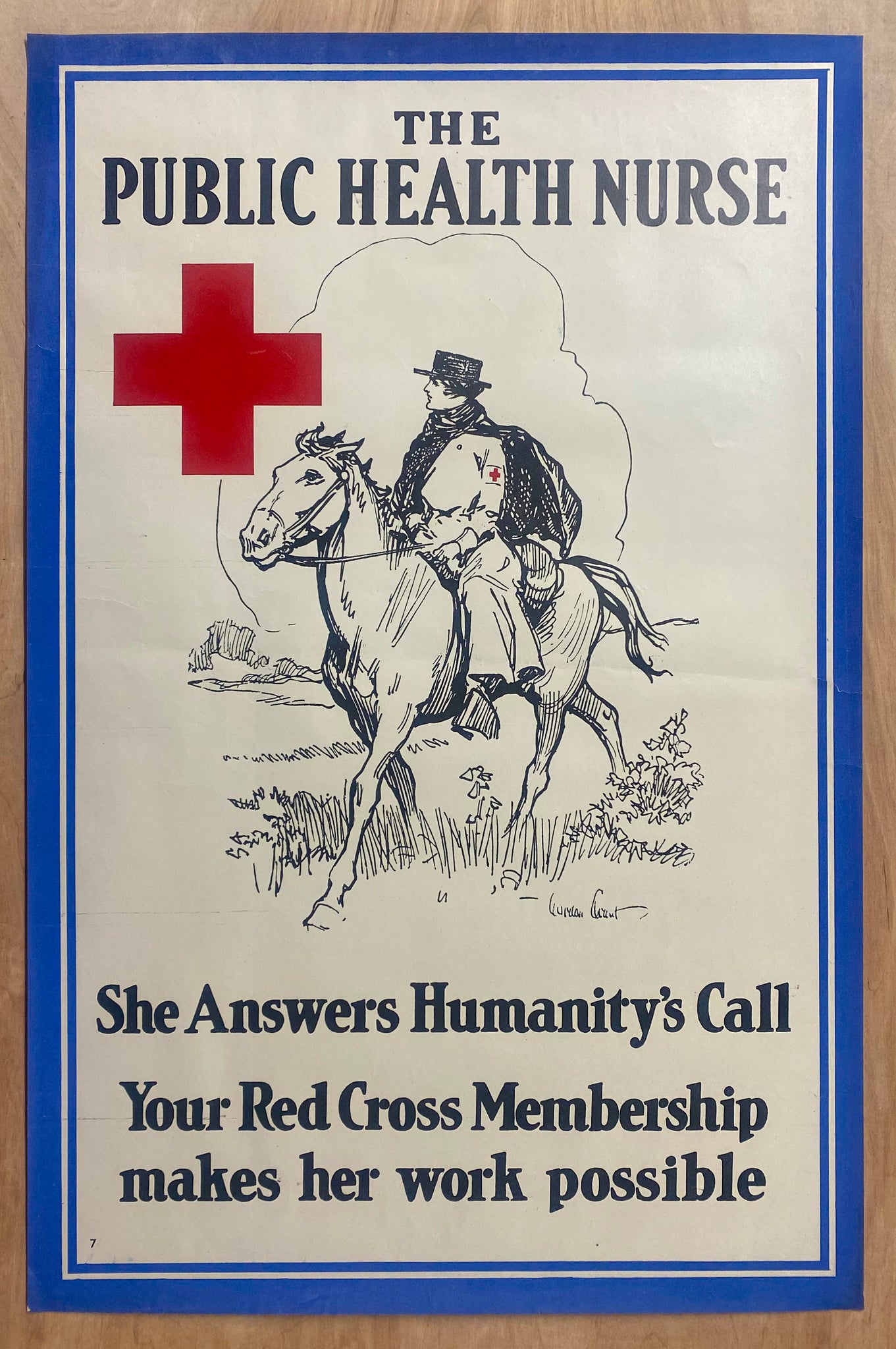 1918 The Public Health Nurse She Answers Humanities Call Gordon Grant Red Cross