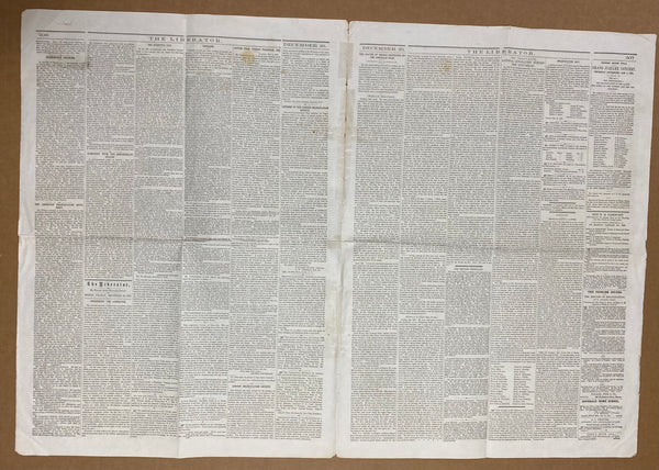 1862 The Liberator Anti-Slavery Newspaper with Lincoln’s Emancipation Proclamation