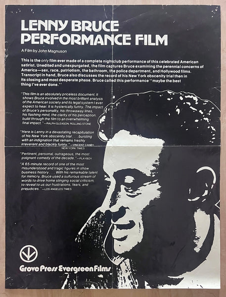 1967 Lenny Bruce Performance Film Standup Comedy Documentary Concert Movie