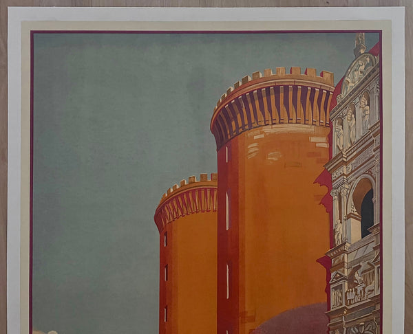 c.1935 Napoli Italy Naples Castel Nuovo Mount Vesuvius Italian Travel Pre-War