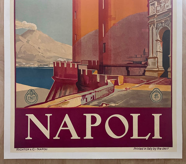 c.1935 Napoli Italy Naples Castel Nuovo Mount Vesuvius Italian Travel Pre-War