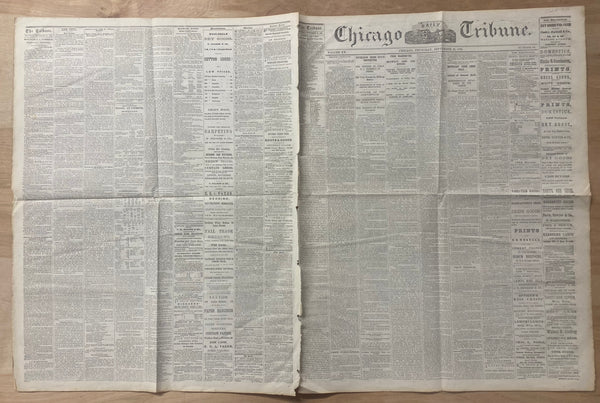 1862 Chicago Tribune Newspaper Abraham Lincoln Emancipation Proclamation