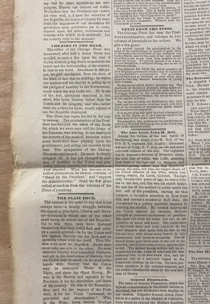 1862 Chicago Tribune Newspaper Abraham Lincoln Emancipation Proclamation