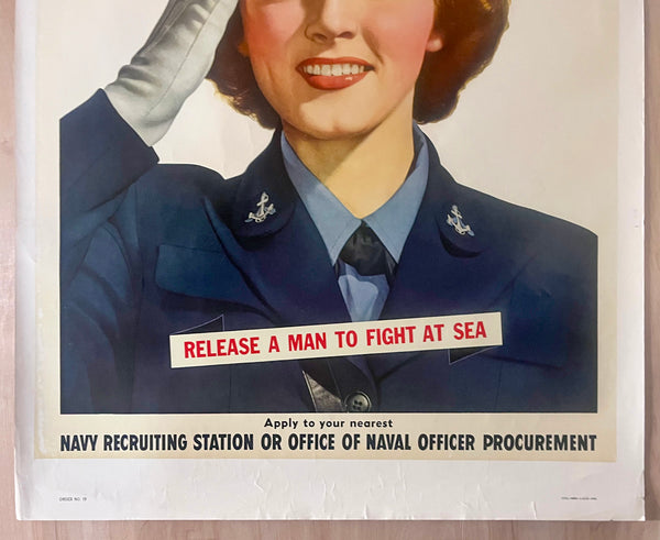 1943 Enlist In The WAVES Release A Man To Fight At Sea US Navy WWII