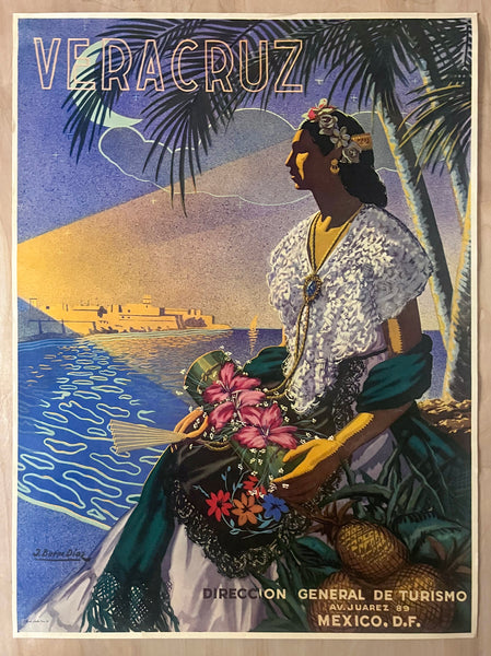 c.1948 Veracruz Mexico J. Bueno Diaz Mexican Travel