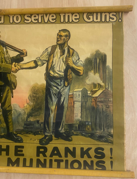 1915 We’re Both Needed To Serve The Guns WWI British Army Recruiting