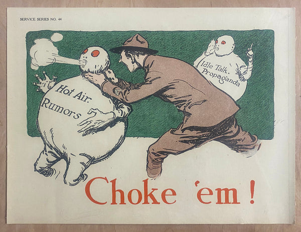 c.1920 Choke 'em! Service Series No. 44 World War 1 Poster