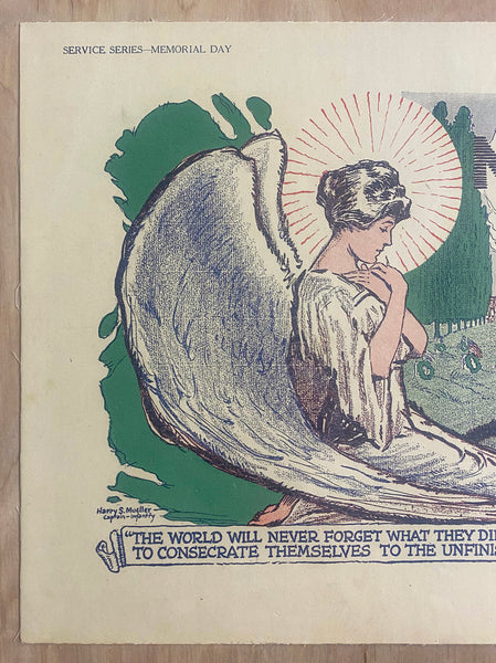 c.1920 The World Will Never Forget What They Did Service Series Memorial Day Harry S. Mueller
