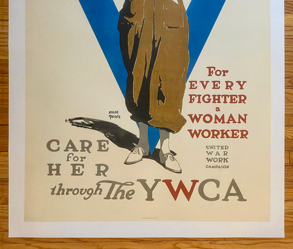 1919 For Every Fighter a Woman Worker by Adolph Treidler YMCA WWI
