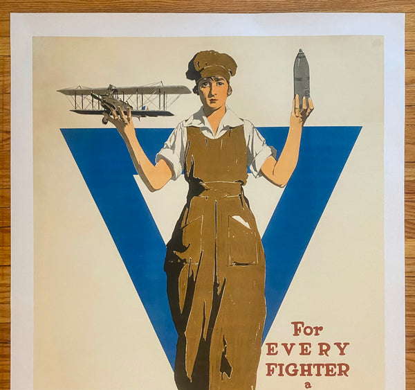 1919 For Every Fighter a Woman Worker by Adolph Treidler YMCA WWI