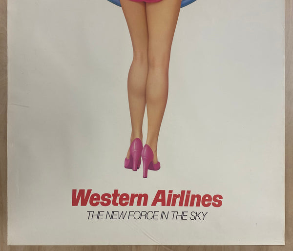c.1970s The Western Air Force Wants You! Western Airlines Betty Grable WWII Pinup