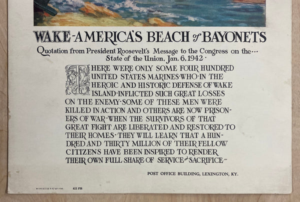 1942 Wake Island America’s Beach of Bayonets Vic Guinnell WWII Marine Corps