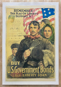 1918 Remember! The Flag of Liberty Support It! 3rd Liberty Loan WWI