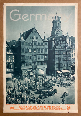 c.1930 Market Square Stuttgart Germany Travel Hannah Reeck Weimar Republic Era