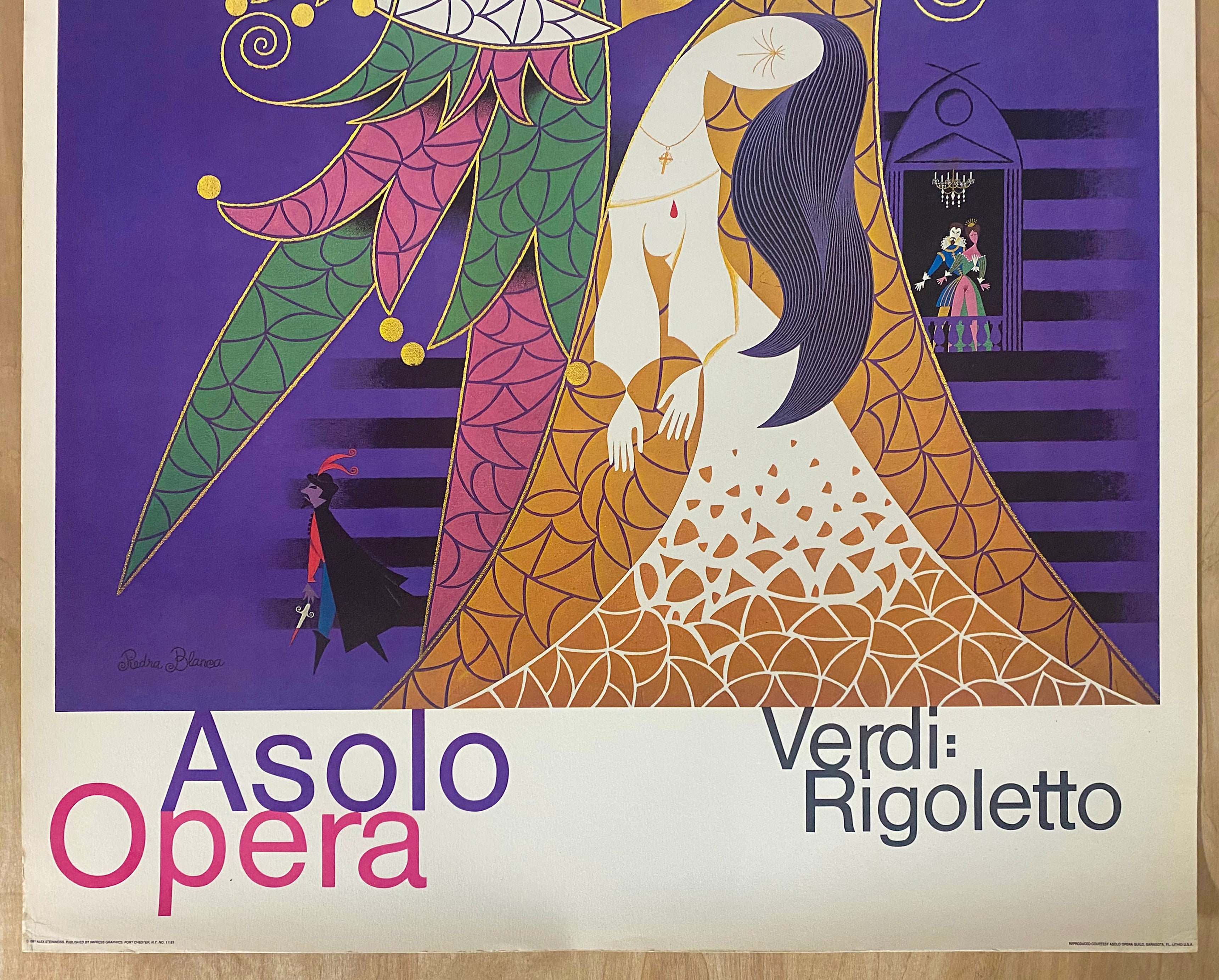 1981 Verdi Rigoletto Asolo Opera Guild Poster Alex Steinweiss