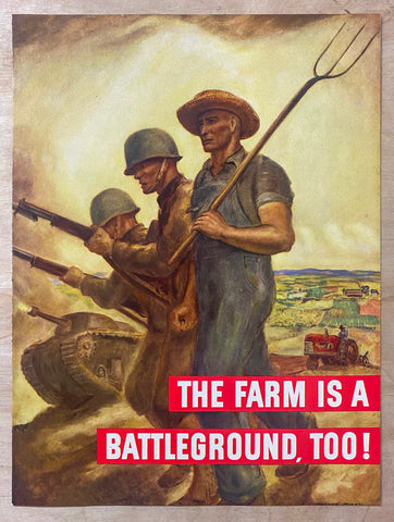1943 The Farm Is A Battlefield, Too! John Steuart Curry Abbott Laboratories WWII