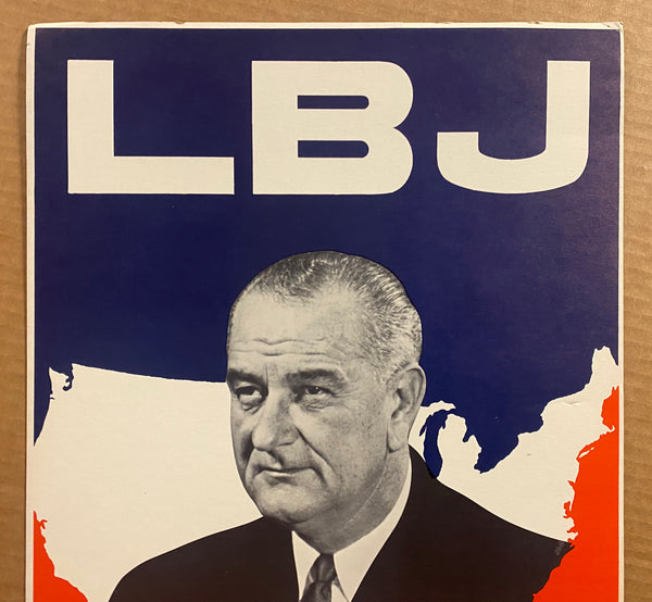 1964 LBJ For The USA Lyndon B Johnson Presidential Campaign Window Card