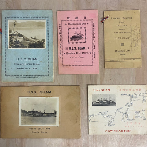 1932-1937 USS Guam P-3 US Navy Yangtze River Patrol Gunboat Menu Lot China