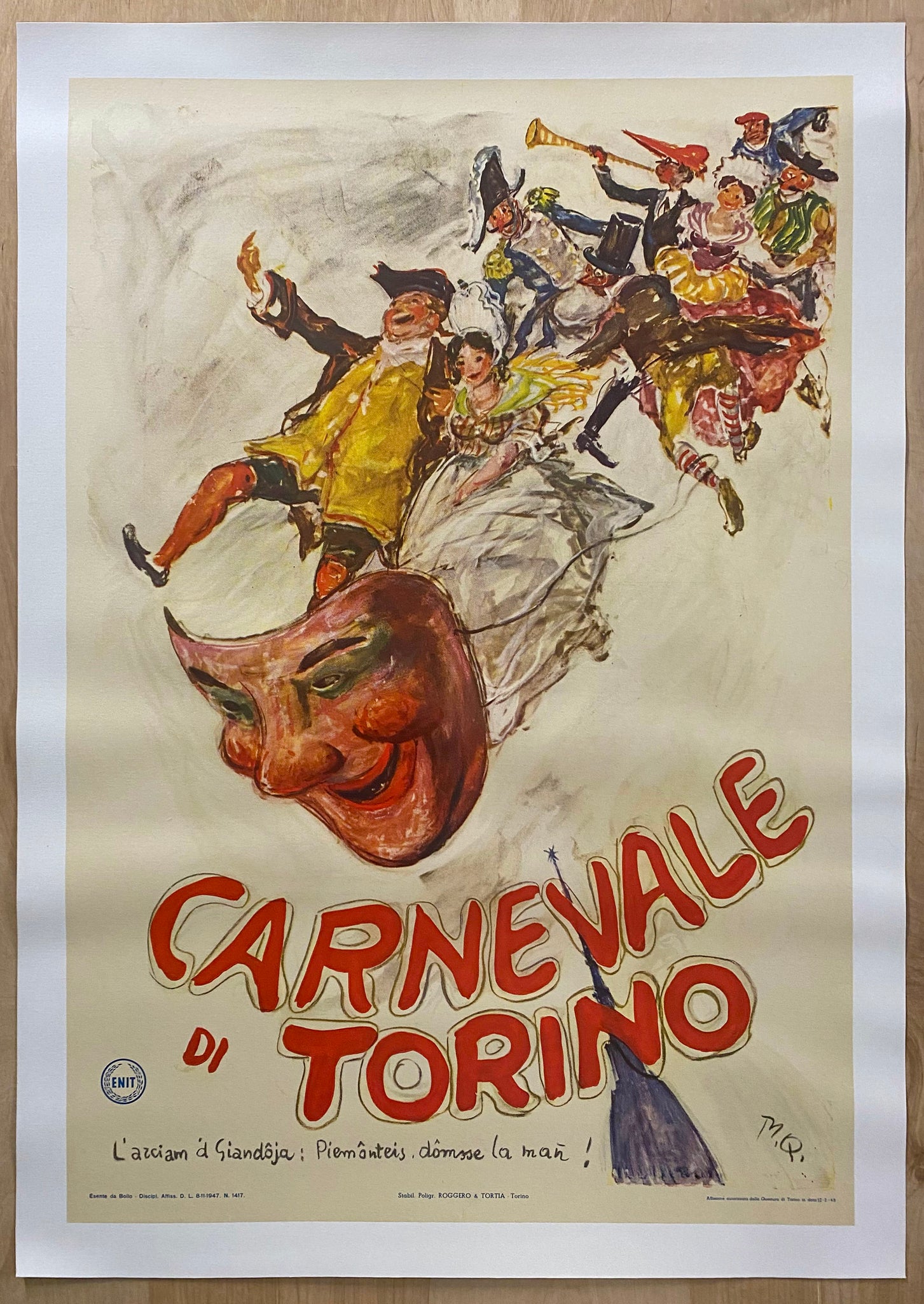 1949 Carnevale di Torino Turin Italy Italian Travel Massimo Quaglino ENIT