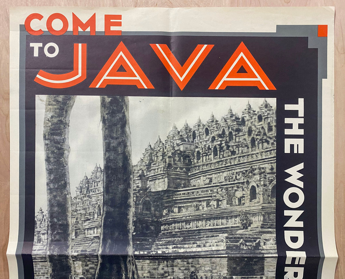 Java Poster Joe's c.1930 Come To Java Wonderland Poster Netherland Indian Govern Railway ...