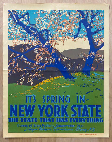 c.1935 It’s Spring In New York State WPA Manuel DeColas