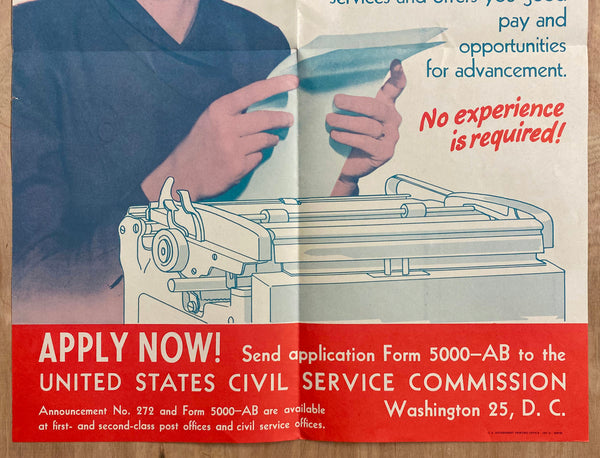 1951 Stenographers Typists Come to Washington Civil Service Commission