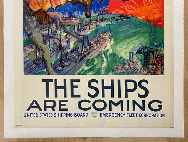 1918 The Ships Are Coming Shipping Board Emergency Fleet Corp James Daughtery