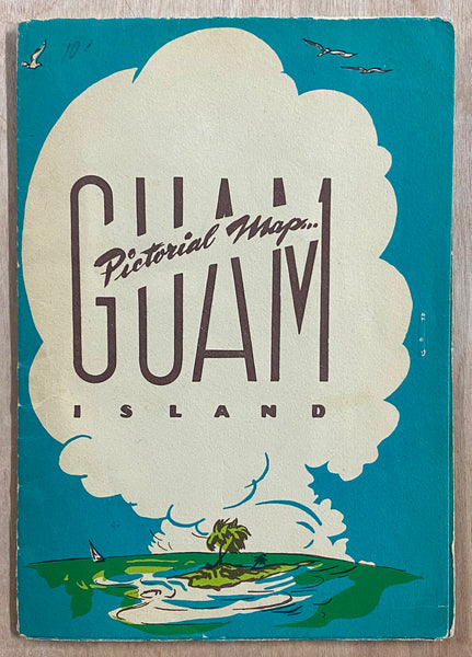 c.1950s Guam and the Marianas Islands Pictorial Map Pacific Ocean