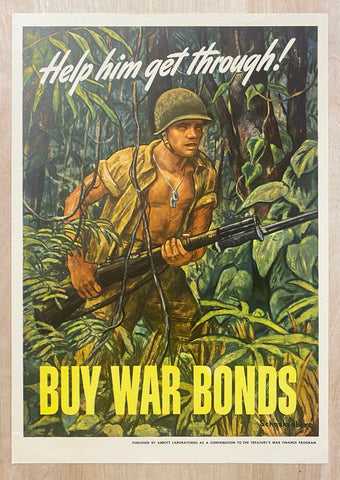 c.1944 Help Him Get Through Buy War Bonds Arthur Schnakenberg Abbott Laboratories