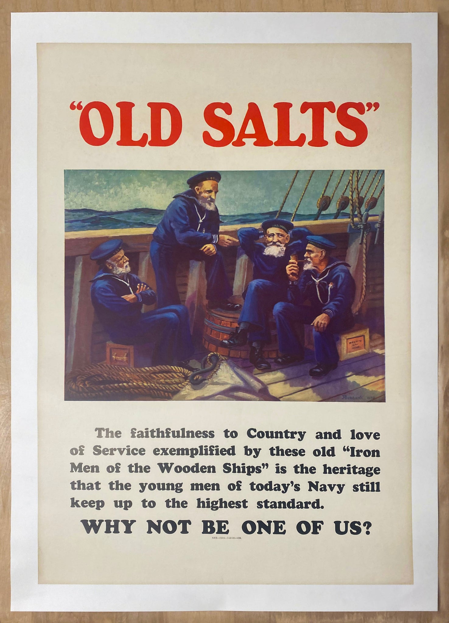 1933 Old Salts! Iron Men of Wooden Ships J.W. Burbank U.S. Navy
