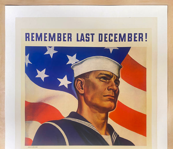 1942 Remember Last December Enlist In Your Navy Today John Falter Linen