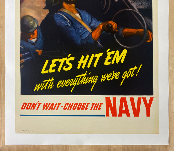 1942 Lets Hit Them with Everything We've Got Navy McClelland Barclay WWII