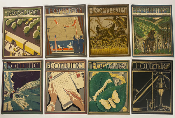 1932-1941 FORTUNE Magazine Cover Only Lot of 81 Vintage Original
