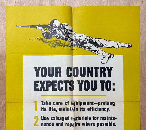 1942 Your Country Expects You To Conserve Metal Scrap Drive WWII