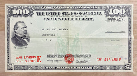 1944 U.S. Treasury War Savings Bond Series E WWII
