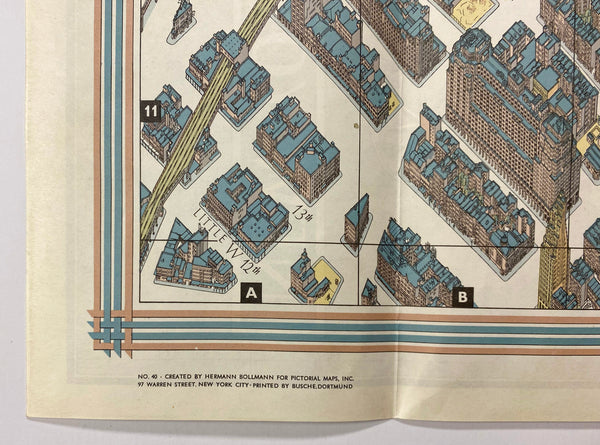 1963 New York City Pictorial Map Hermann Bollmann Pictorial Maps Inc.