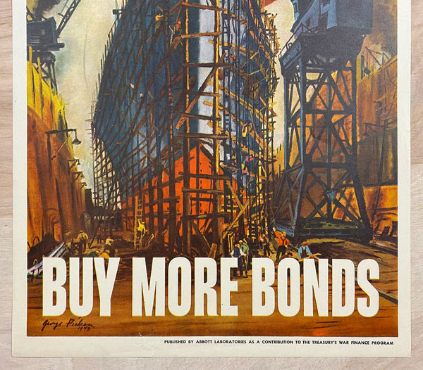 1943 Bonds Build Ships! BUY MORE BONDS George Picken Abbott Laboratories WWII