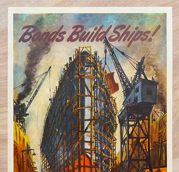 1943 Bonds Build Ships! BUY MORE BONDS George Picken Abbott Laboratories WWII