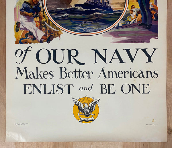 1932 The Valiant Spirit Of Our Navy Makes Better Americans Enlist J.W. Burbank