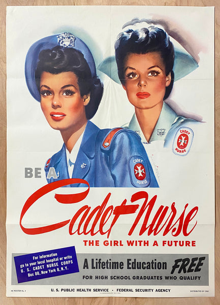 1944 Be A Cadet Nurse The Girl With A Future Jon Whitcomb WWII Nursing