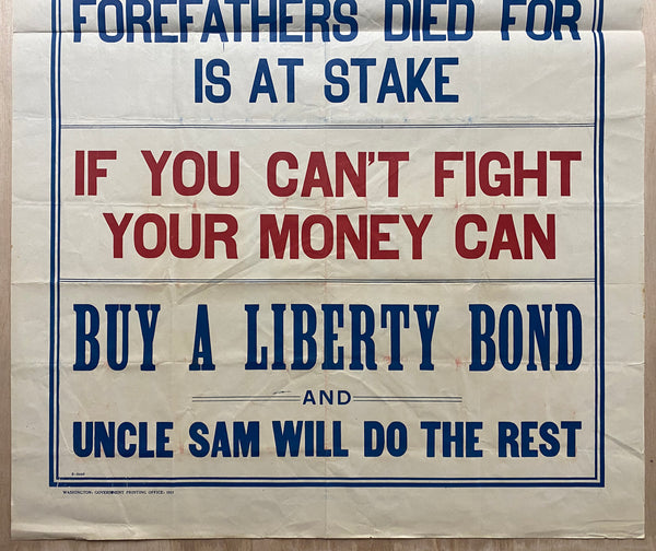 1917 Make Your Dollars End The War Liberty Bond Uncle Sam WWI