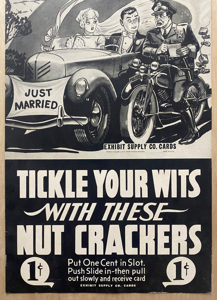 c.1940s Exhibit Supply Company Coin-Op Arcade Card Advertising