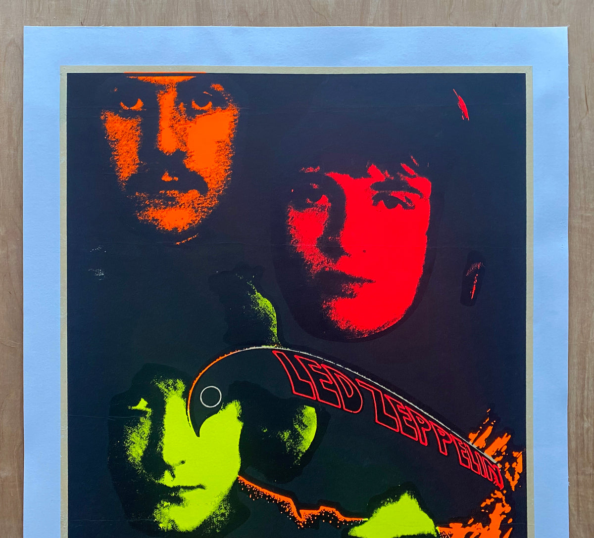 1969 Led Zeppelin Atlanta Pop Festival Poster Blacklight Original RARE ...