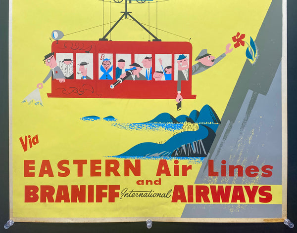 c.1950s RIO Via Eastern Air Lines and Braniff Airways Rio de Janeiro Brazil